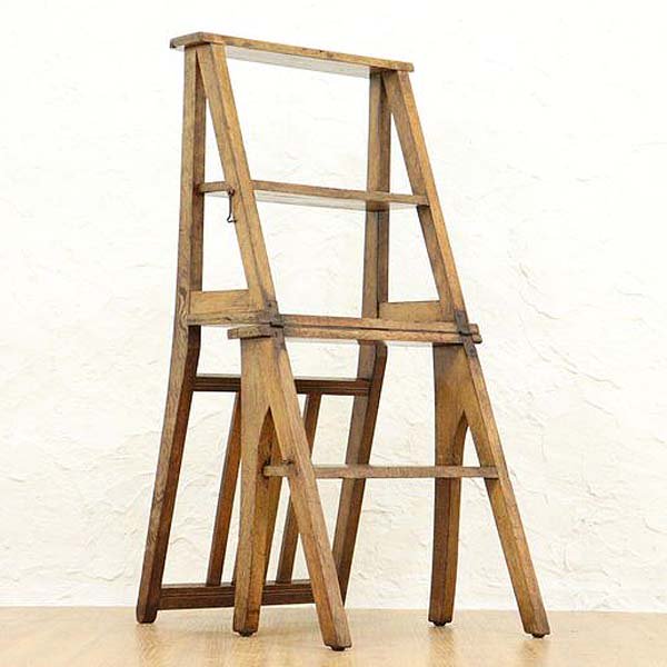 ★希少　レトロ　はしご椅子　椅子脚立　ラダーチェア　ヴィンテージ　R803脚立時最上段高さ65cm