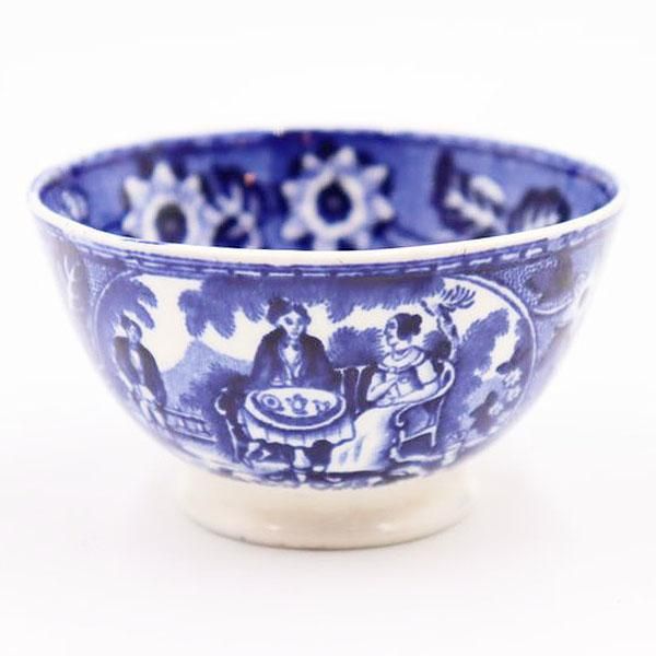 ブルーアンドホワイト煎茶器｜直径8 高さ5｜オランダ製アンティーク