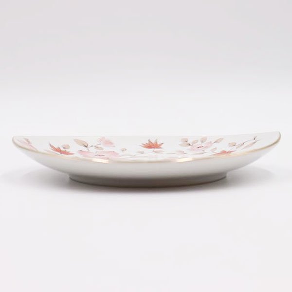 昭和レトロ ケーキ皿 デザート皿 オーバル 楕円 ナルミ NARUMI（ピンク小花）