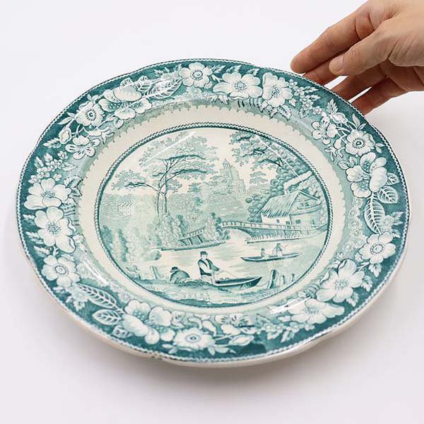 イギリス製 アンティーク 平皿 プレート ディナー皿 シチュー皿 飾り