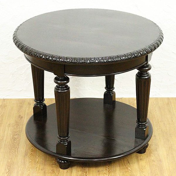 洋館デザイン 丸テーブル カフェテーブル ティーテーブル 大正ロマン 昭和レトロ アンティーク 木製 シンプル