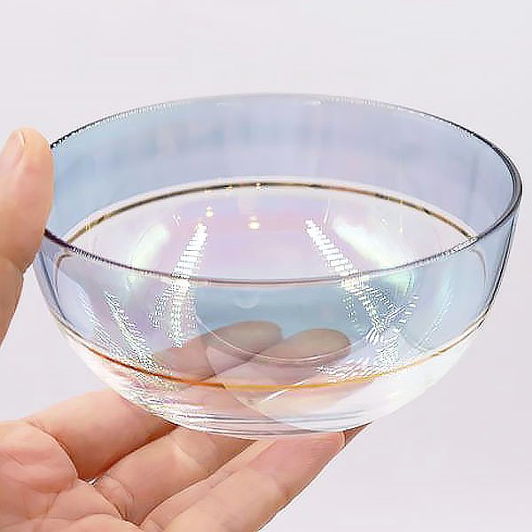 ソーダガラスサイズ小直径彩りサラダボウル　ブーケプレート　ソーダガラス製