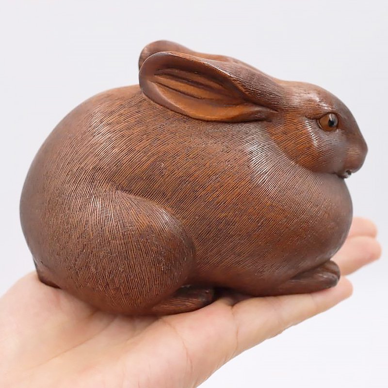 ウサギの置物 骨董 アンティーク - 雑貨