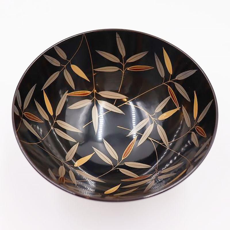 昭和時代 塗物 蒔絵 椀 笹図 6客組（1客訳有） アンティーク