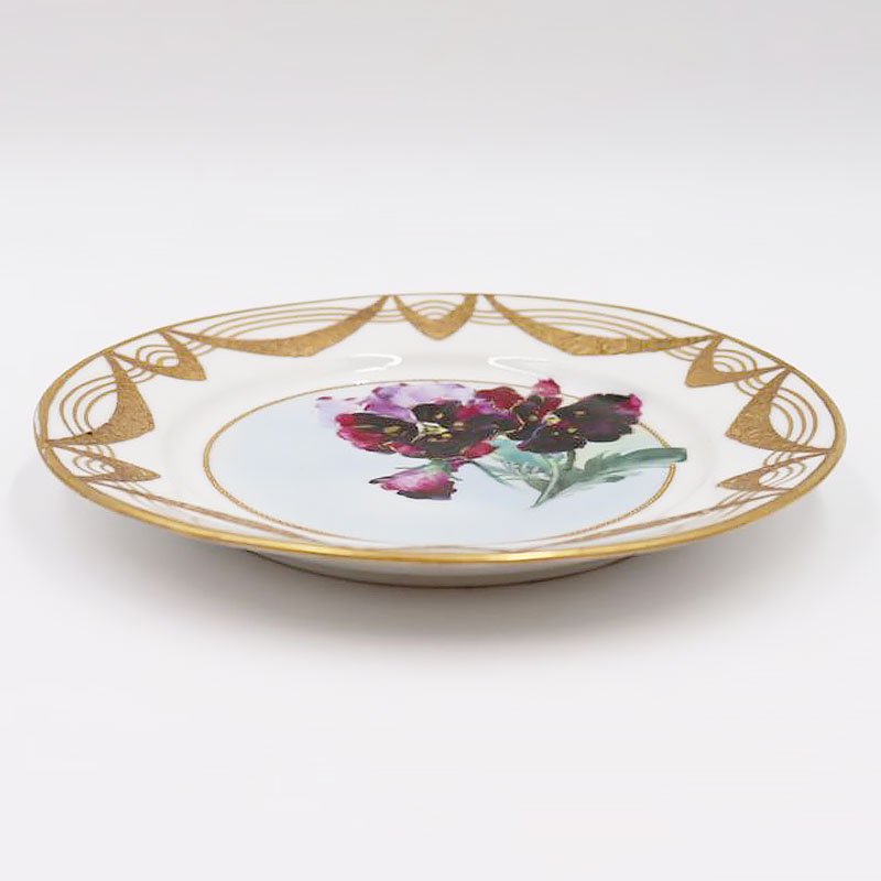 フランス製 ハンドペイント 手描き 飾り皿 絵皿 金彩 アンティーク 