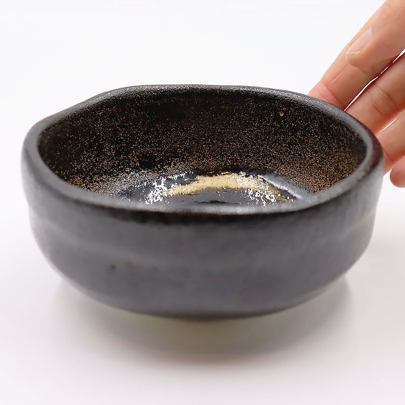 馬盥型 黒楽茶碗 抹茶碗 茶道 お稽古 手づくり ヴィンテージ 昭和初期 シンプルモダン -  ブルーパロット｜京都のアンティーク食器・家具・引取・修理・金継ぎ