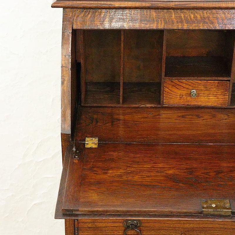 オーク材 ライティングビューロー オーク素材の重厚なライティングビューロー｜幅76cm奥行37cm高さ