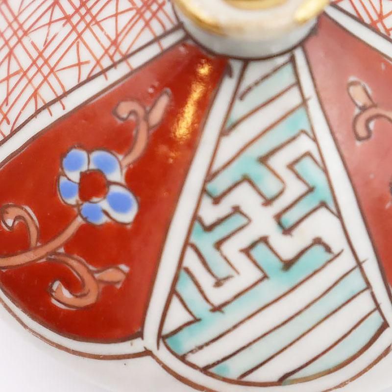 手描き 色絵 油壺 ぽってり カラフル 鬢付け油 化粧油 江戸時代
