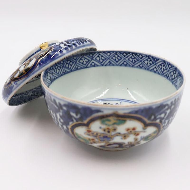 古伊万里　色絵茶碗　金継ぎ 金継ぎ用 骨董 アンティーク 古伊万里 色絵 鯉 魚 お碗 茶碗 金
