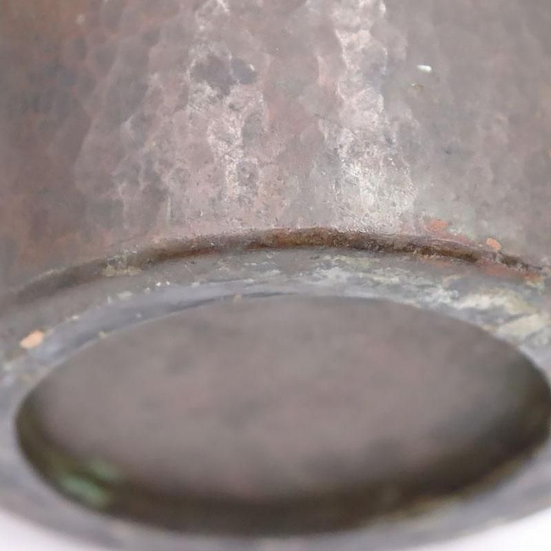 銅のつるべ 花器 オブジェ 置物 古民具 古民家 民芸 骨董 アンティーク