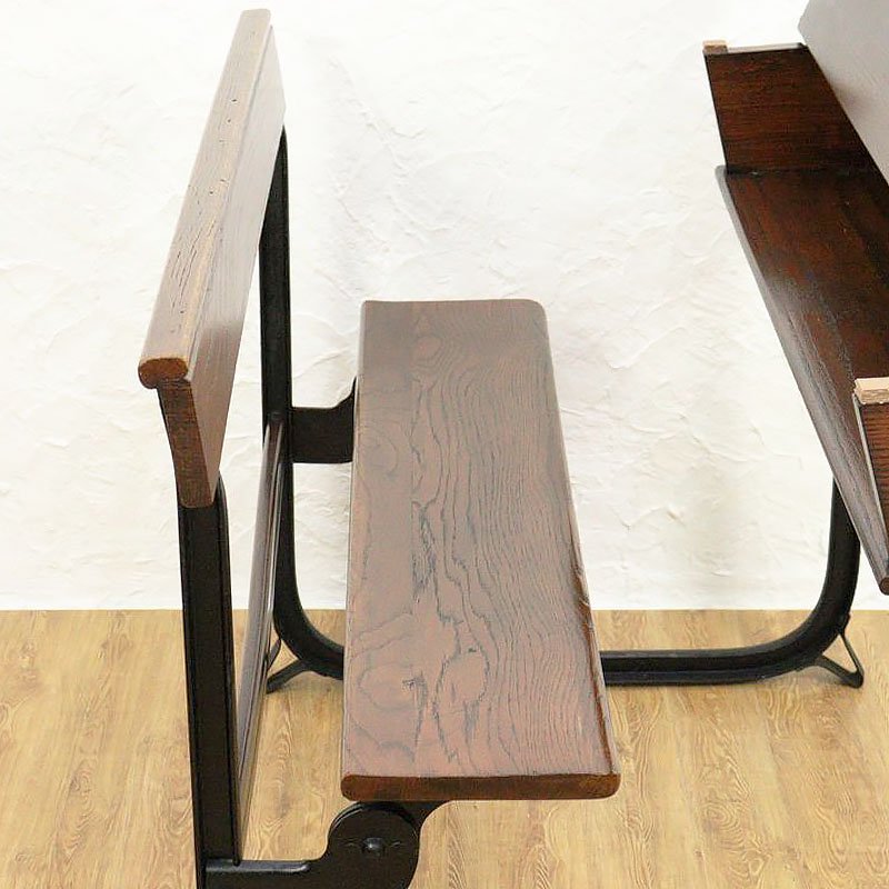 学校の机 木製 デスク テーブル アンティーク 昭和レトロ - サイドテーブル