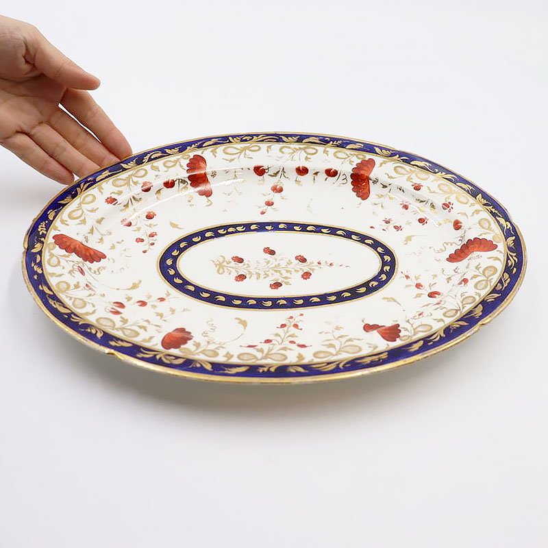 ヨーロッパ製 楕円 オーバル プレート ディッシュ 洋皿 オランダ 阿蘭陀 アンティーク（ペルシャ調紋様）