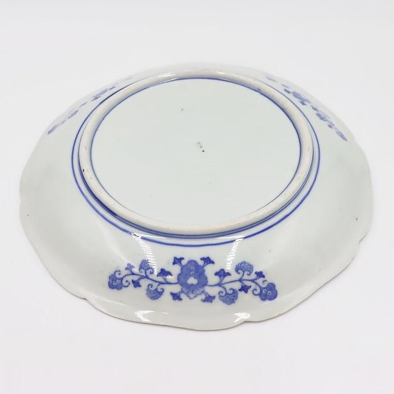 希少 珍品 図変わり 朱塗り 陶磁器 埋め込み 木皿 菓子皿