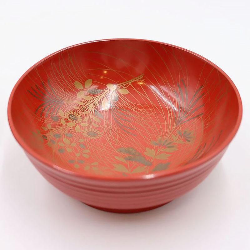 煮物椀 秋草 内蒔絵 大正昭和初期 直径13.5cm