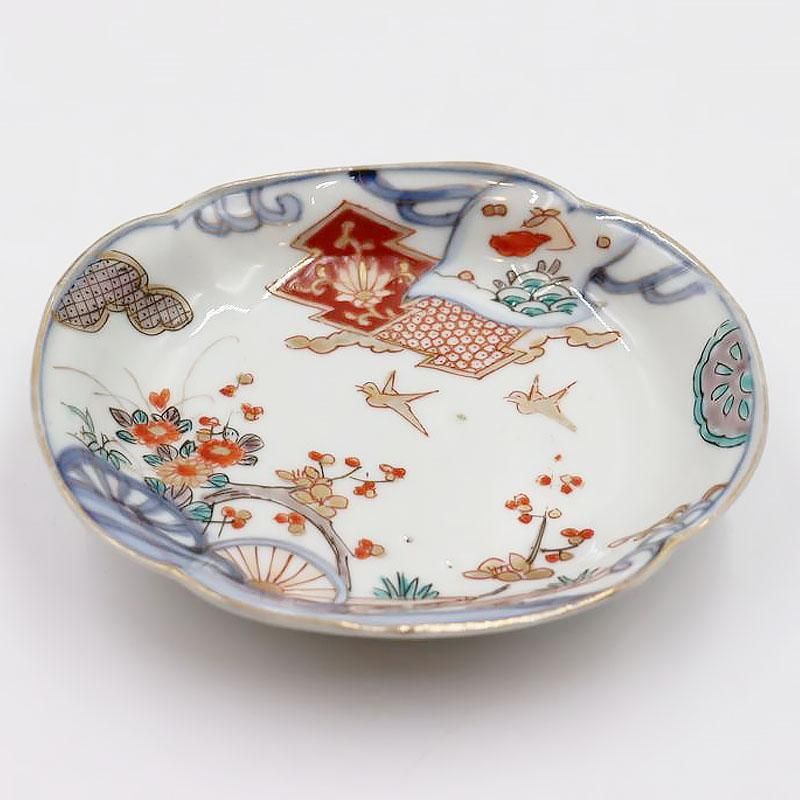 売り切れ必至！ 赤絵 手描き 色絵 かわいい 菓子皿 小皿 向付 変形皿 工芸品