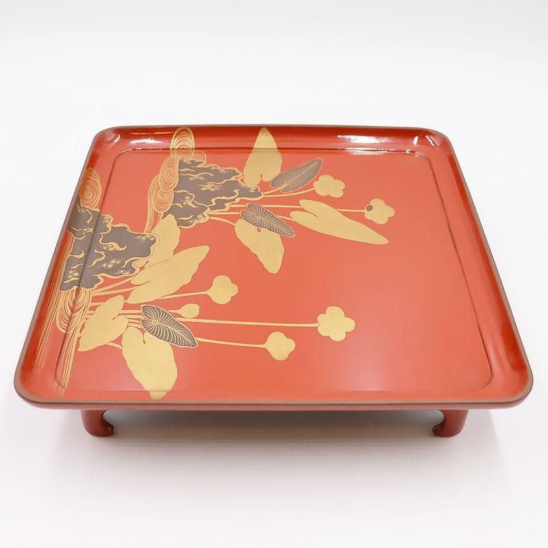 李朝家具　漆塗り 文机 花台 膳 アンティーク　状態美品寄り 和モダン漆塗り一人膳 金銀蒔絵の季節花飾り台