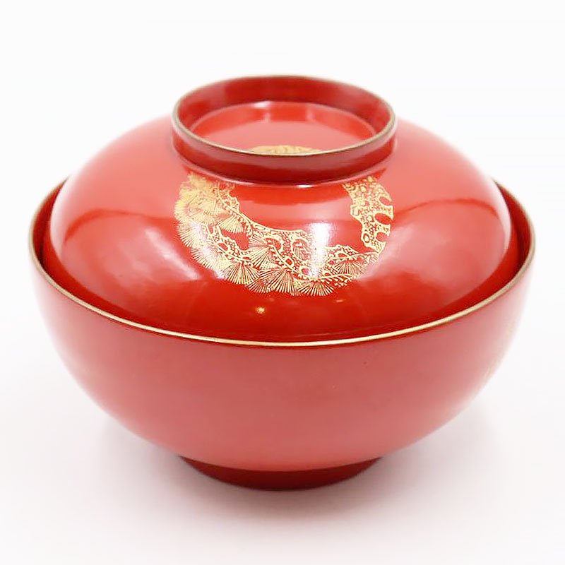 朱塗り 沈金入り 蓋椀 アンティーク 骨董 和食 漆器の器 日本の美