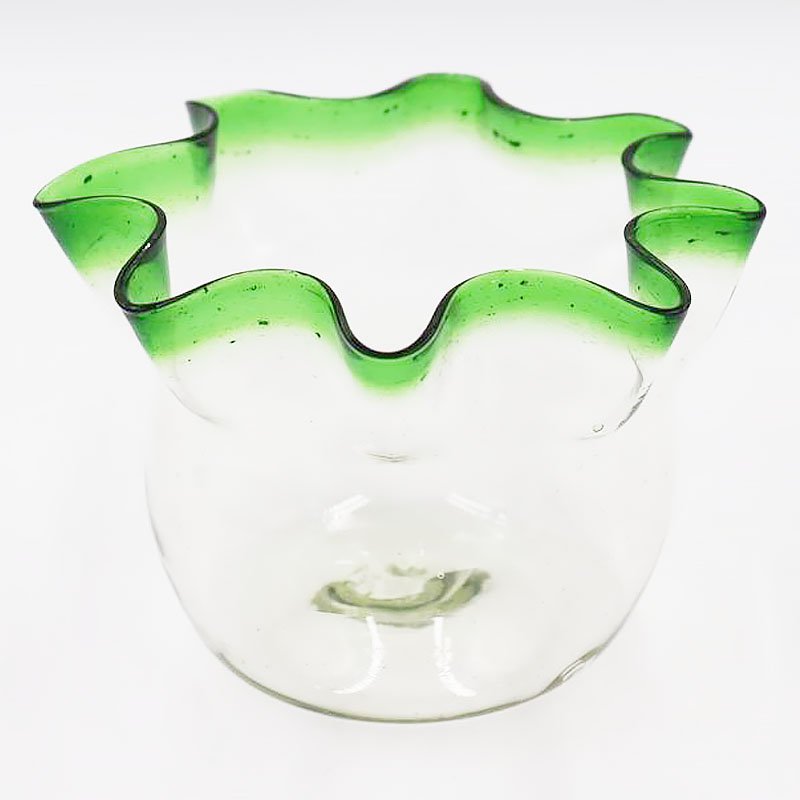 昭和 レトロ フリル ガラス 金魚鉢