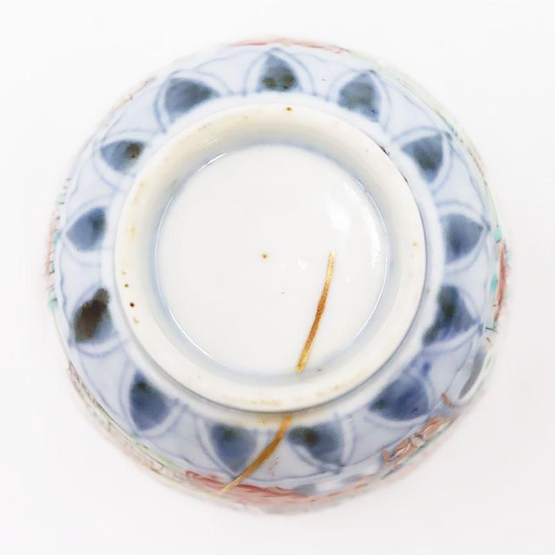 金継ぎ】手描き 色絵 伊万里 通りもん 猪口 ぐい呑み 酒器