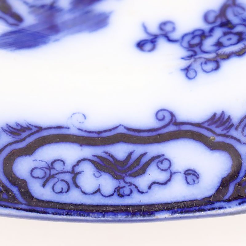 ブルーアンドホワイト アンティーク 深皿 オランダ 阿蘭陀 シノワズリ ディナー皿 飾り皿 シノワズリ（楼閣山水）