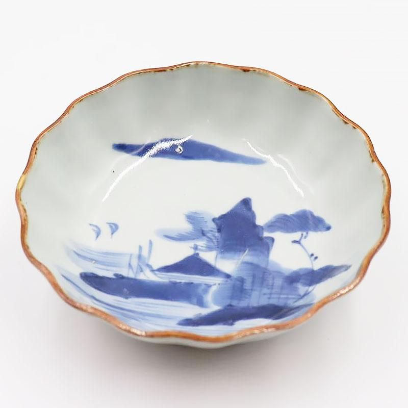 天保八年 1837年 差身鉢 刺身皿 大皿 四枚 染付 骨董