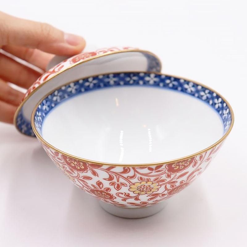 和食器】古伊万里 蕪染付蓋茶碗 飯茶碗 （染付蕪平茶碗-碗