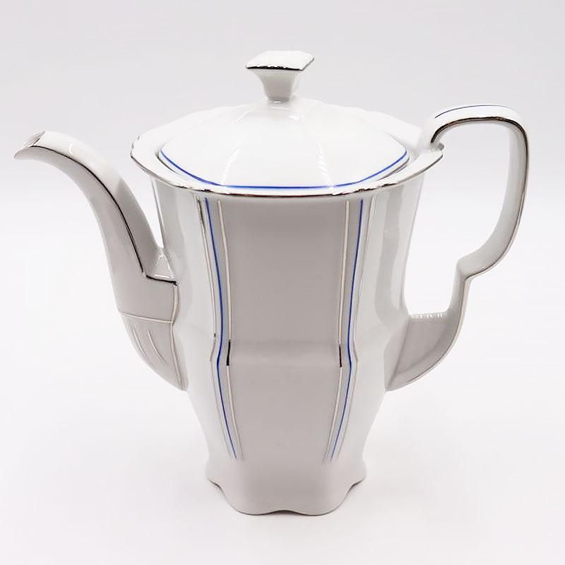 チェコスロバキア製 シルバー・ブルー ライン ポット 23.5cm 高