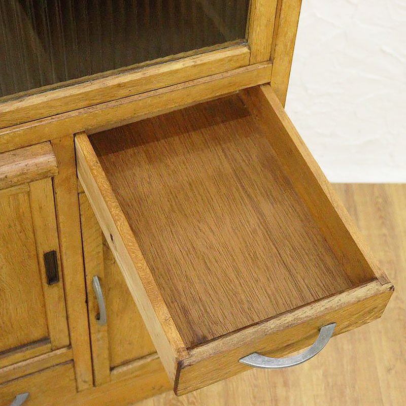 昭和レトロ 小水屋 食器棚 キャビネット 木製 ナチュラル シンプル 大 