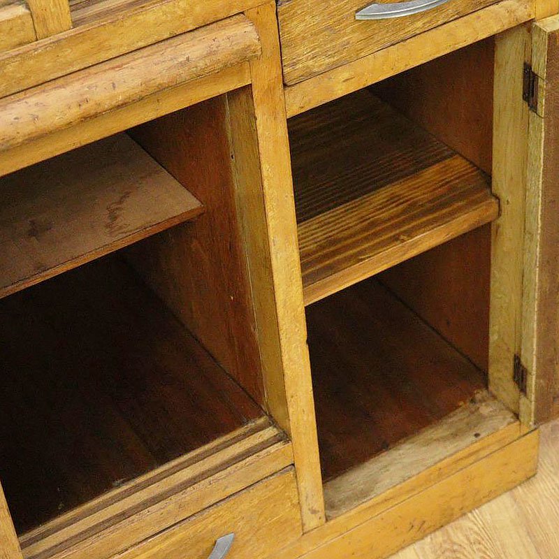 昭和レトロ 小水屋 食器棚 キャビネット 木製 ナチュラル
