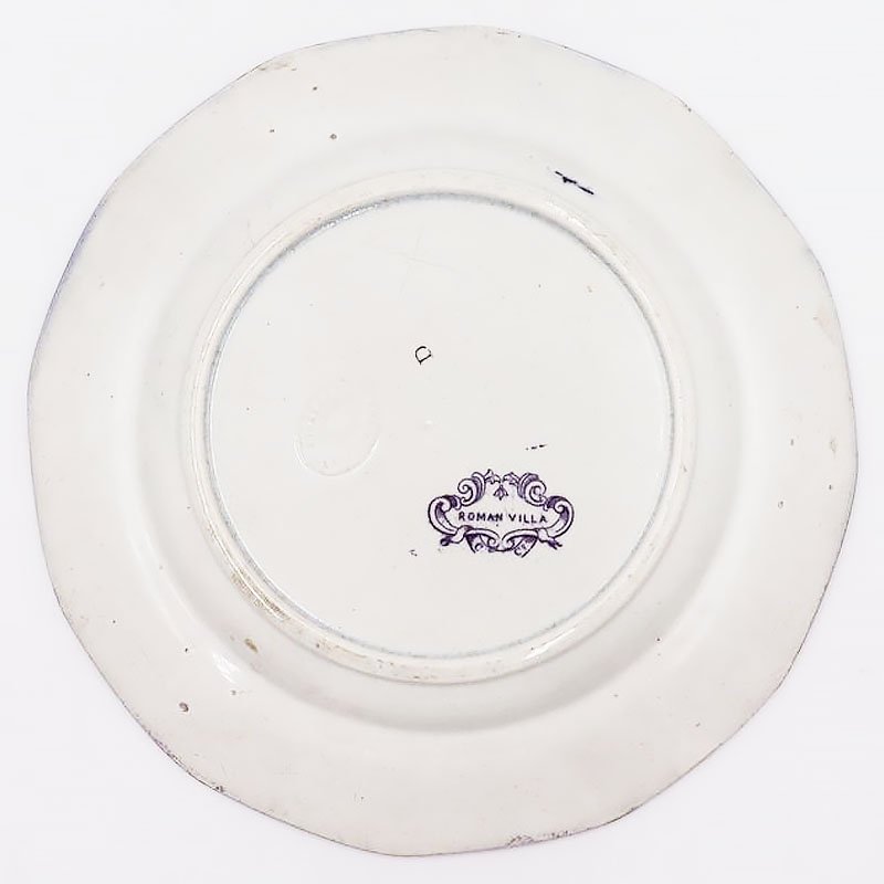希少カラー ヨーロッパ製 プレート ディッシュ 洋皿 オランダ 阿蘭陀 アンティーク（ROMAN VILLA・お城・人物・乗馬）