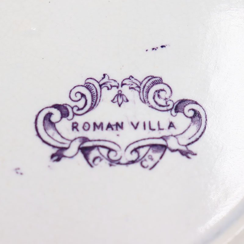 希少カラー ヨーロッパ製 プレート ディッシュ 洋皿 オランダ 阿蘭陀 アンティーク（ROMAN VILLA・お城・人物・乗馬）