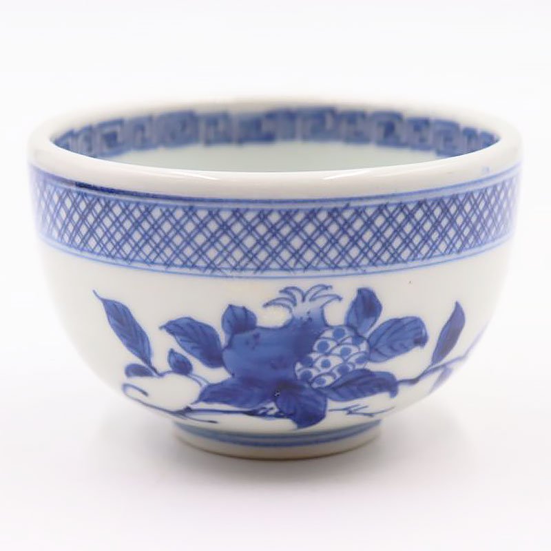 手描き 染付 呉須 藍色 向付 小鉢 カップ 和骨董 和食器 アンティーク