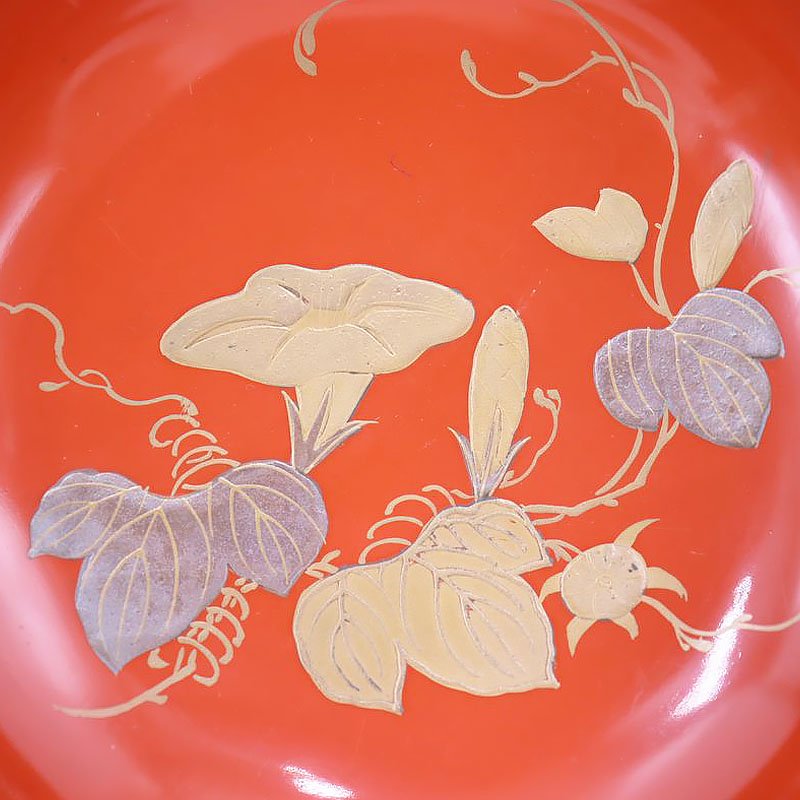 朱塗り 煮物椀 菓子椀 高蒔絵 草花模様 漆器 和骨董 日本の美 和食器