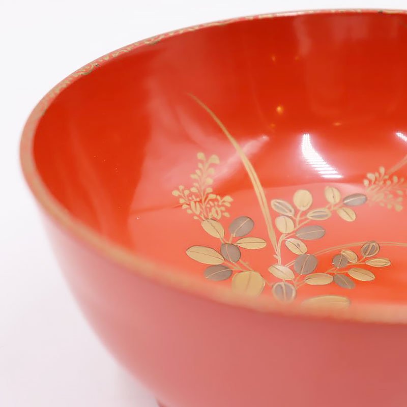 朱塗り 煮物椀 菓子椀 高蒔絵 草花模様 漆器 和骨董 日本の美 和食器 