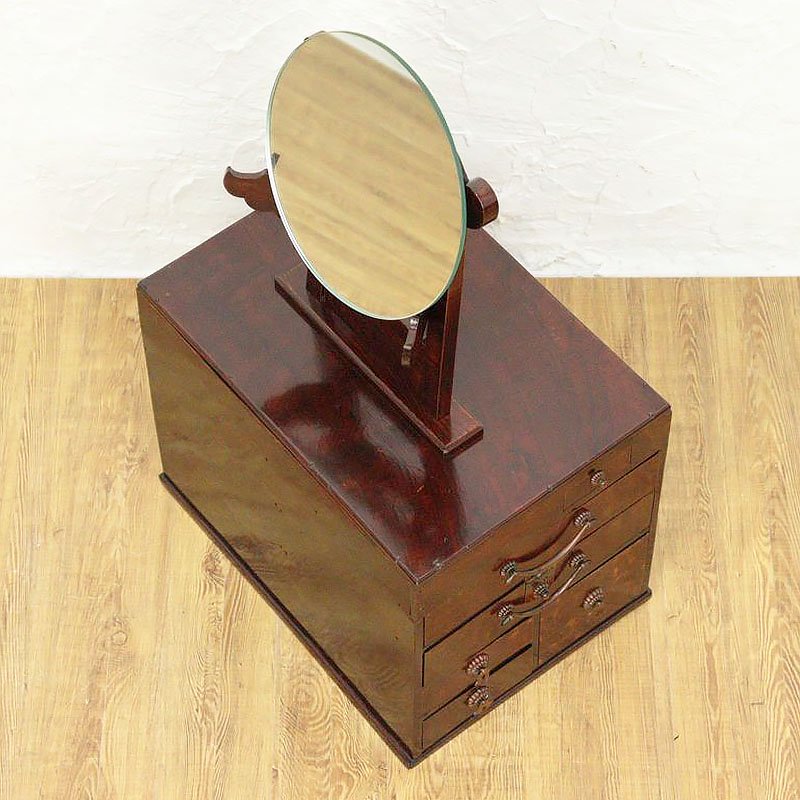 昭和レトロ 木製 鏡台 化粧箱 化粧台 木箱 - 家具