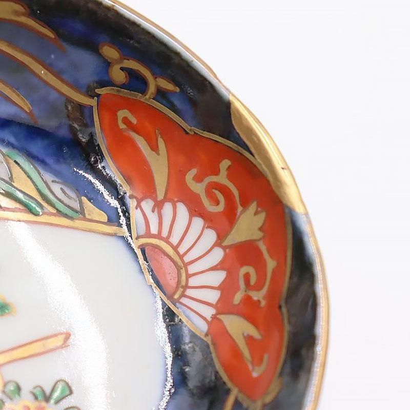 金継ぎ】手描き 色絵 伊万里 木瓜(もっこう)型 変形皿 深皿 向付
