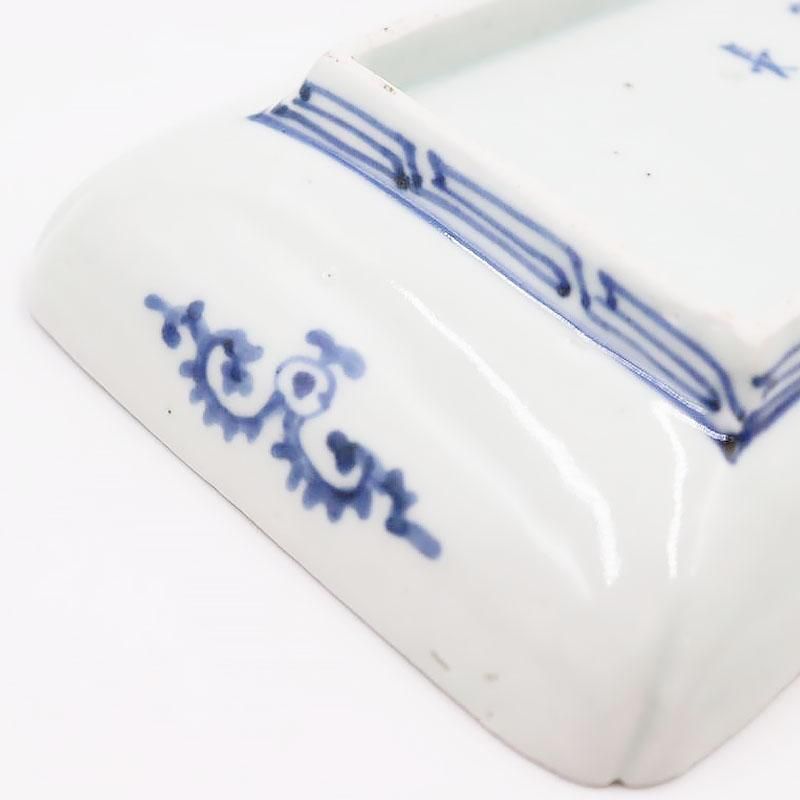 【明治　染付伊万里焼物皿　中皿　5客】時代　骨董　アンティーク 和食器アンティーク 伊万里染付手描き長皿 明治大正時代