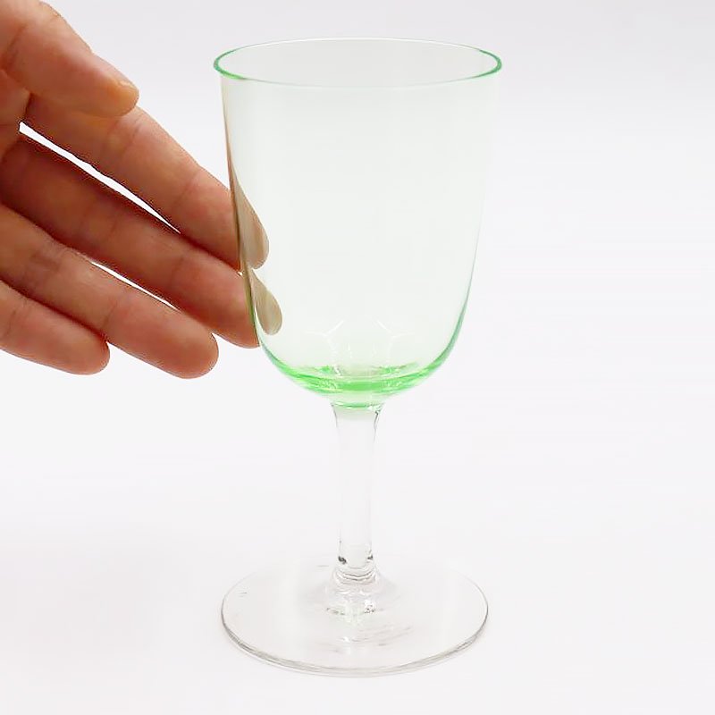 ウランガラス ワイングラス 大正・昭和 和ガラス アンティーク ヴィンテージ 骨董 日本製