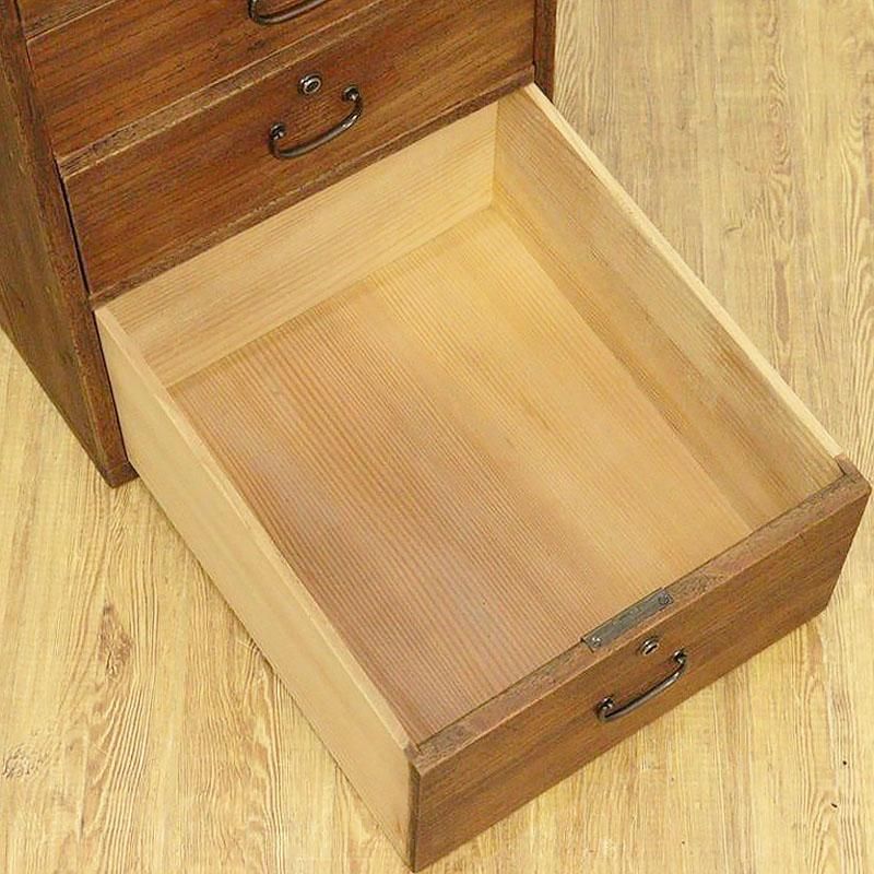 引出し5杯のチェスト 箪笥 収納 小物入 小型家具 無垢 書類入れ 古道具道具箱 引出し5杯のチェスト 箪笥 収納 小物入 小型家具 無垢 書類入れ
