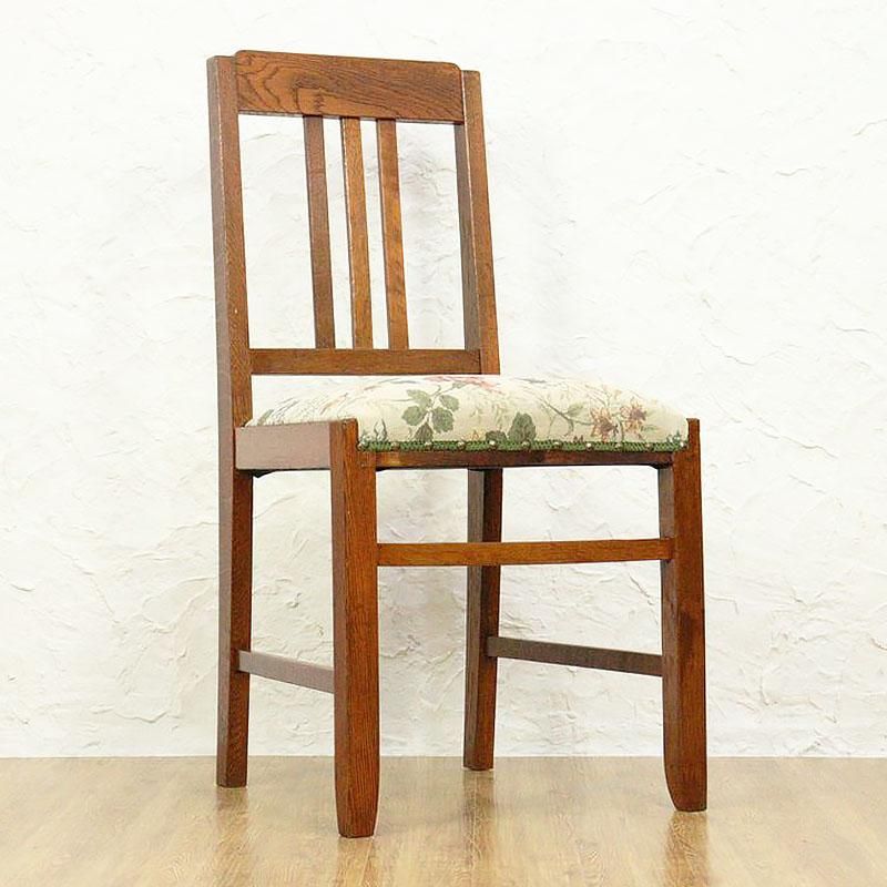 桜餅様　R631 アンティーク ダイニング椅子、花柄、1脚、幅52cm Used 桜餅様 R631 アンティーク ダイニング椅子、花柄、1脚、幅52cm