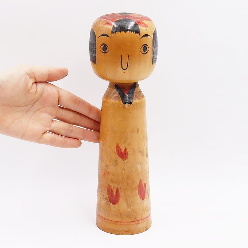 日本製 木製 アンティーク インテリア 飾り物 こけし 人形 彫刻 - 彫刻