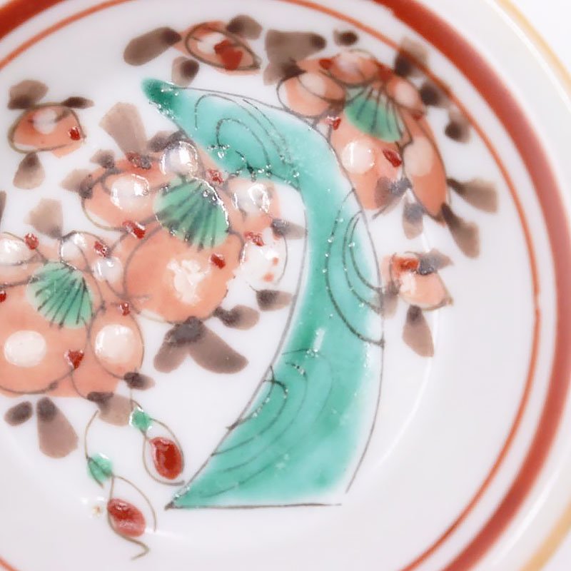 手描き 色絵 豆皿 天塩皿 醤油皿 ミニ アンティーク 和食器 昭和初期 レトロ（花・梅） - 京都の骨董・アンティーク・ヴィンテージの家具・食器・雑貨｜antique  blue Parrot KYOTO