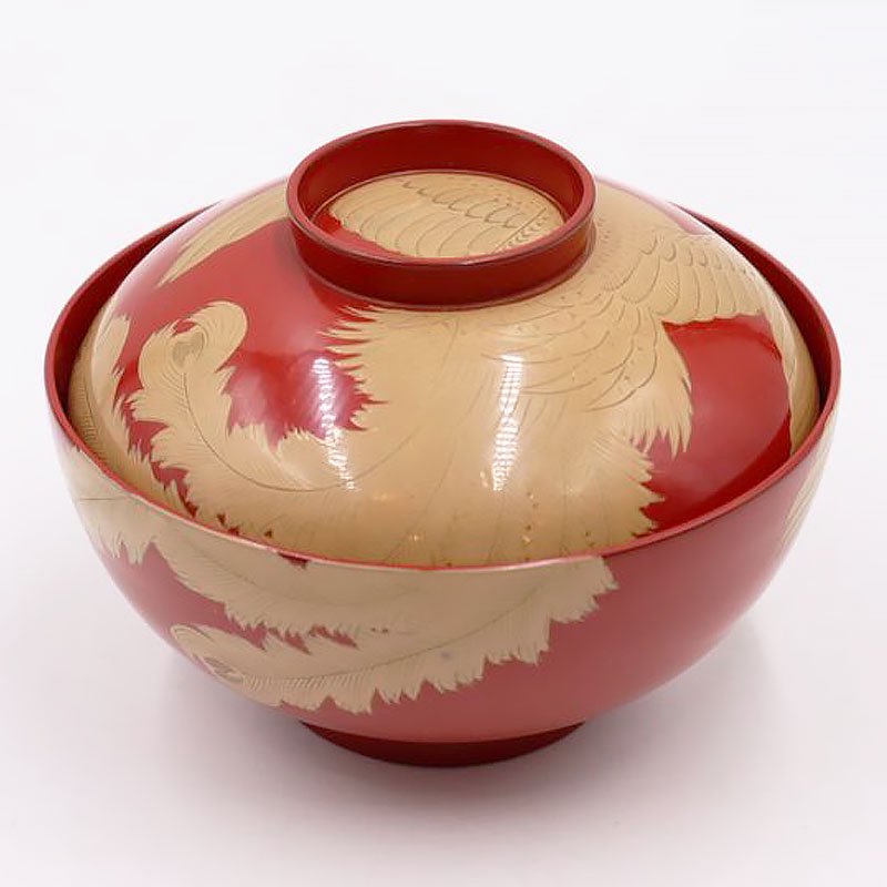 希少 朱塗り 白漆 蓋椀 アンティーク 骨董 和食 漆器の器 日本の美 