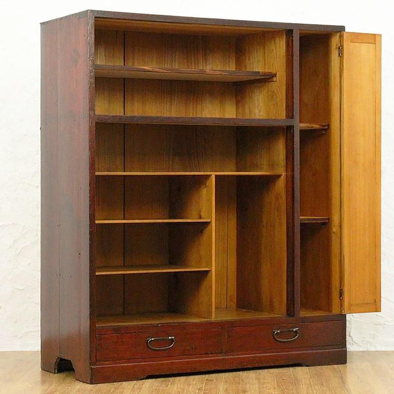 杉材 古い収納棚 下駄箱 靴箱 サイドボード 花台 古家具 古道具 骨董