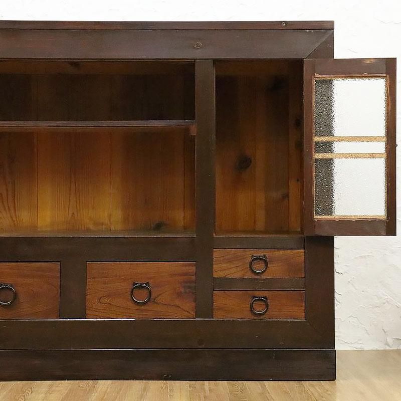 （Sです。　）アンティーク飾り棚　収納　引出し　引き戸　和モダン 楽天市場】和風 キャビネット 薄型 アンティーク 収納棚 飾り棚 サイド