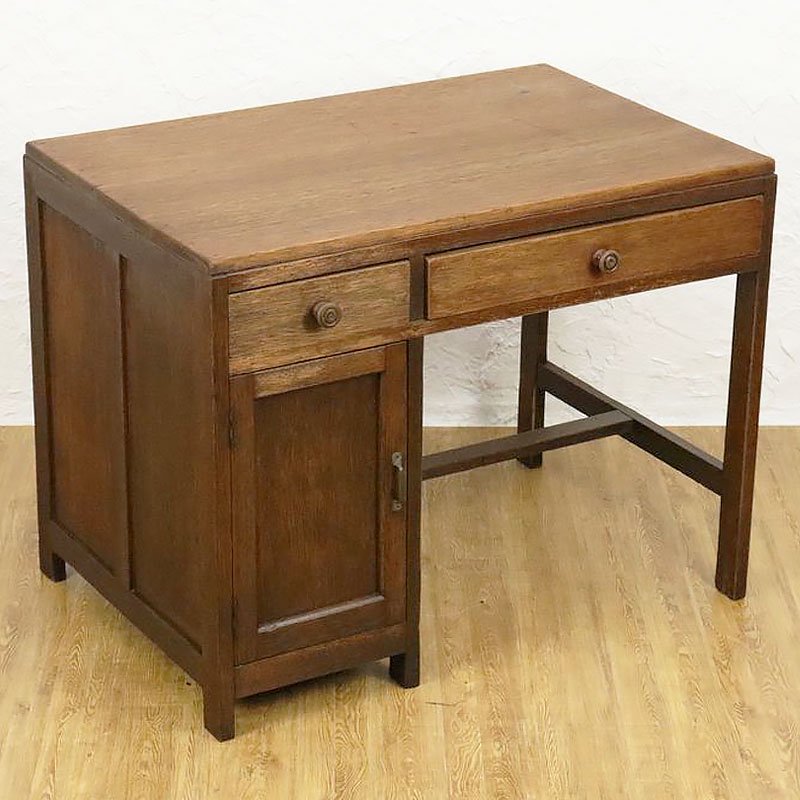 骨董 文机 机 引き出し アンティーク テーブル 木製 サイドテーブル - 家具
