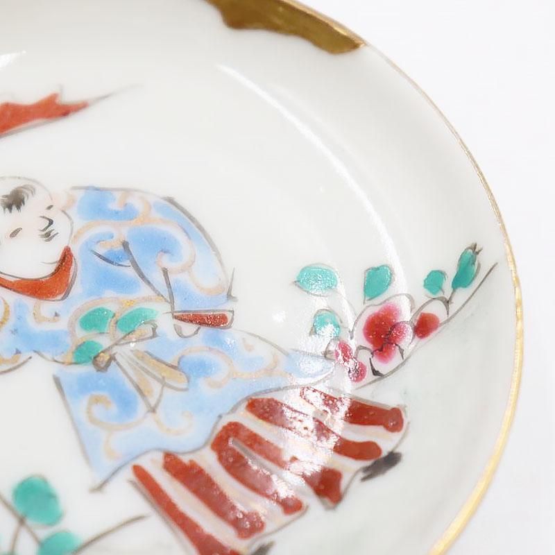 金継ぎ】手描き 色絵 豆皿 天塩皿 醤油皿 ミニ アンティーク 和