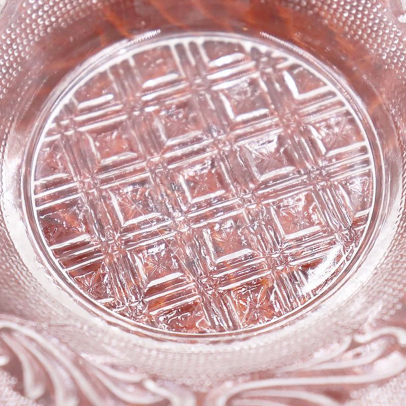 プレスガラス 小皿 デザート皿 レース皿 和ガラス 輪花 アンティーク