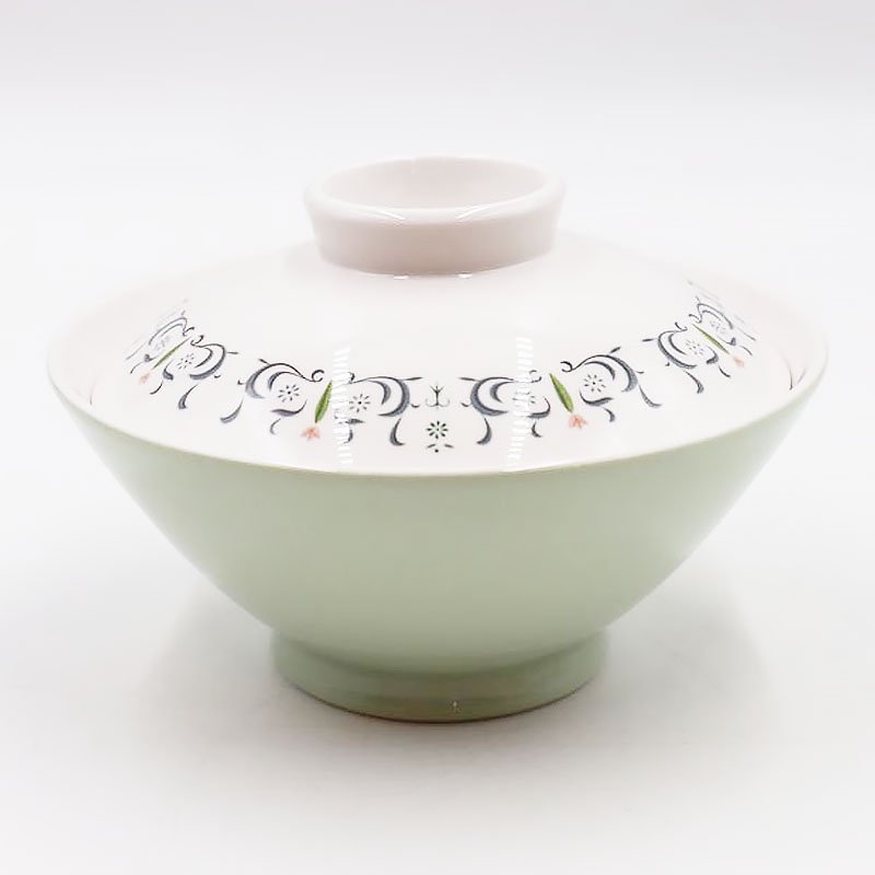 蓋つき碗 丼 昭和レトロ モダン 日本製 東洋陶器会社 TOTO シンプル かわいい（植物・花）