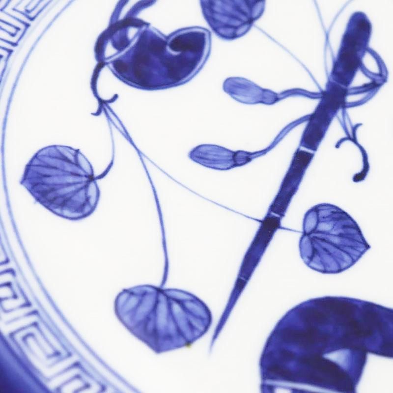 瑠璃藍色 手描き 大皿 飾り皿 盛り皿｜希少アンティーク｜和骨董江戸・明治